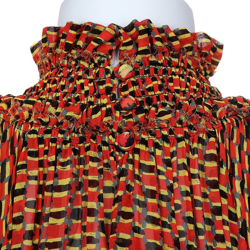 Vestido-Proenza-Schouler-Seda-Estampado-Vermelho-e-Amarelo