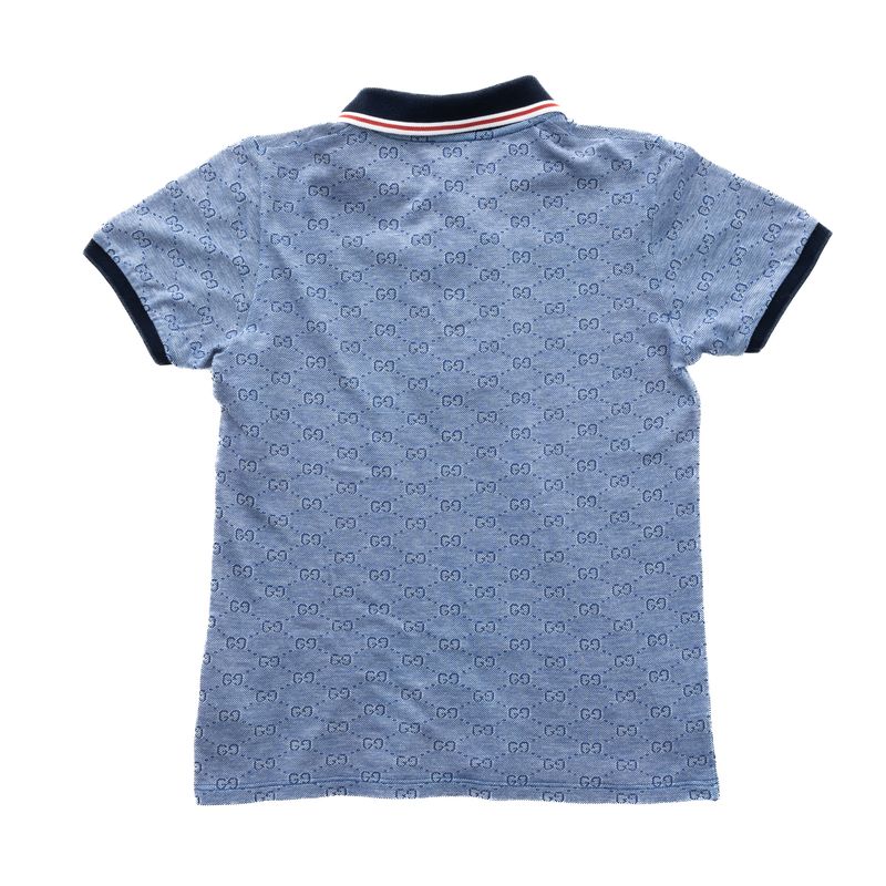 Blusa-Polo-Gucci-Infantil-GG-Azul