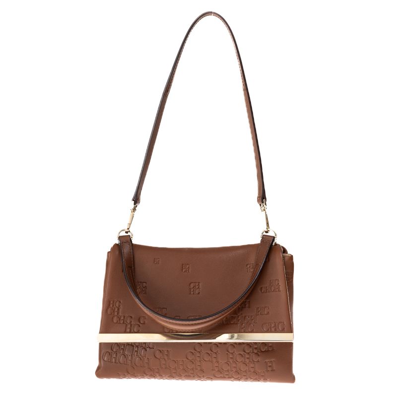 Bolsa-Carolina-Herrera-CH-Couro-Marrom