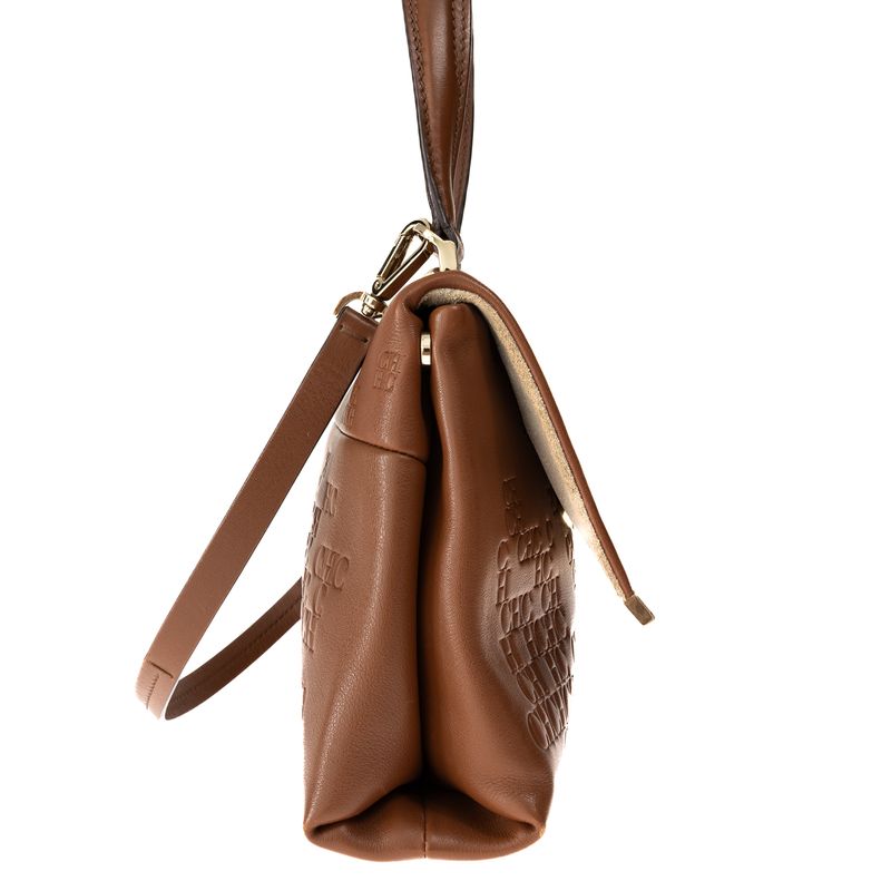 Bolsa-Carolina-Herrera-CH-Couro-Marrom