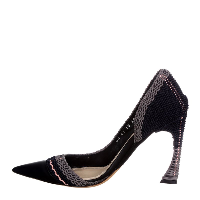 Scarpin-Christian-Dior-Trancado-e-Couro-Colorido