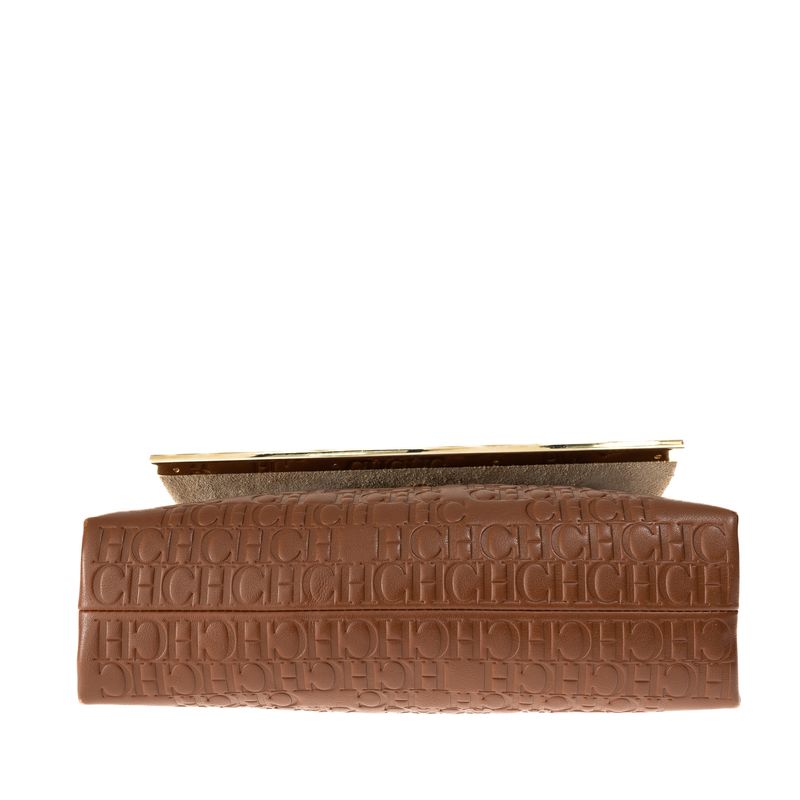 Bolsa-Carolina-Herrera-CH-Couro-Marrom