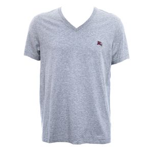 Camiseta Burberry Gola V Algodão Cinza