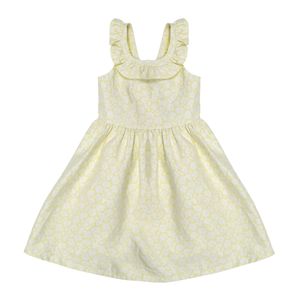 Vestido Janie and Jack Jacquard Floral Amarelo e Branco