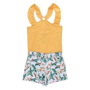 Conjunto Janie and Jack Blusa e Short Estampa Macacos