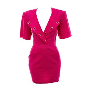 Vestido Tufi Duek Mini Ilhós Pink