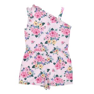 Macacão Janie and Jack Infantil Babado Floral Branco