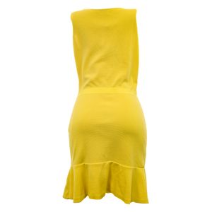 Vestido Giambattista Valli Malha Algodão Amarelo