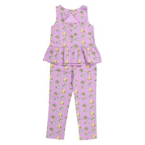 Conjunto Janie and Jack Infantil Calça e Blusa Lilás Floral