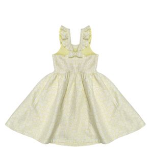 Vestido Janie and Jack Jacquard Floral Amarelo e Branco
