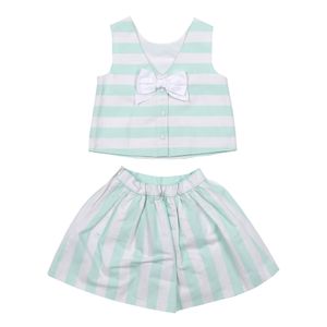 Conjunto Janie and Jack Blusa e Saia Listrado Verde e Branco