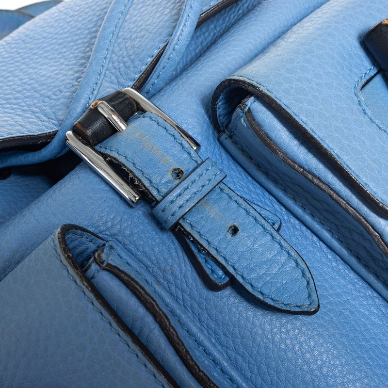 Mochila-Gucci-Bamboo-Couro-Azul