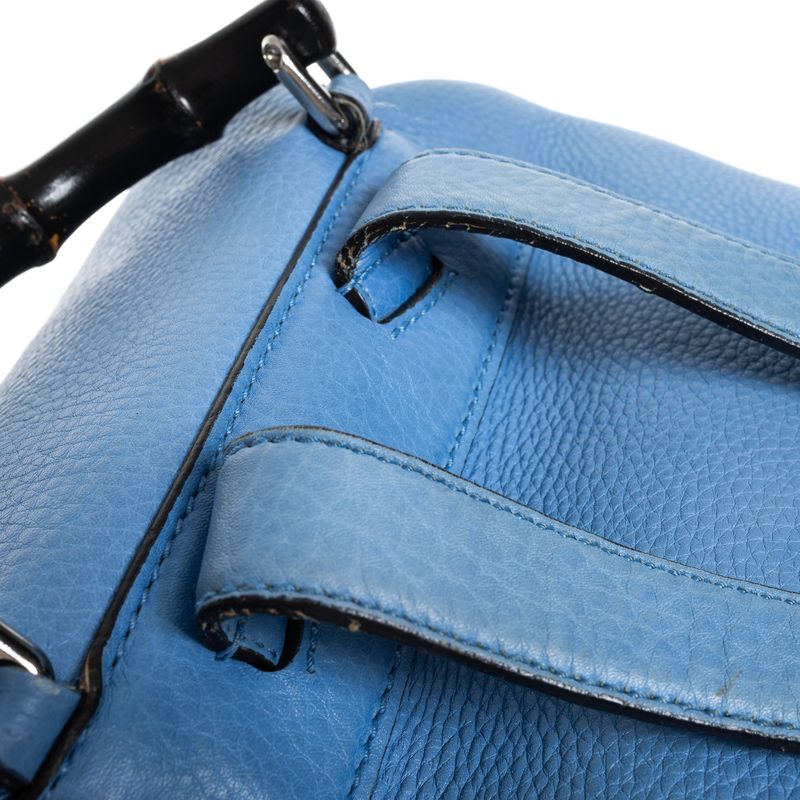 Mochila-Gucci-Bamboo-Couro-Azul