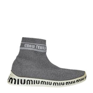 Tênis Miu Miu Lurex Prateado