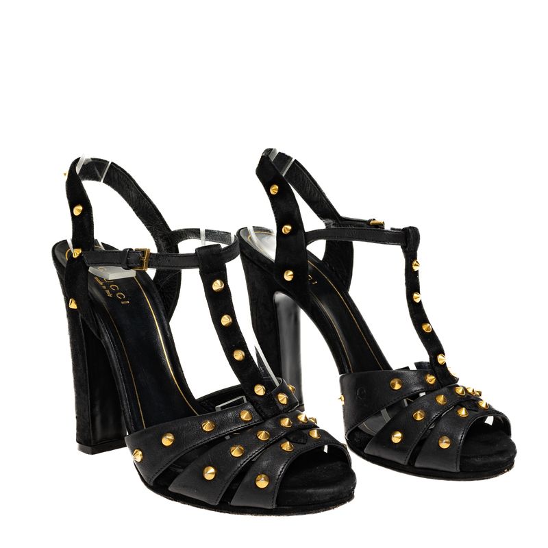Sandalia-Gucci-Studs-Couro-e-Camurca-Preta