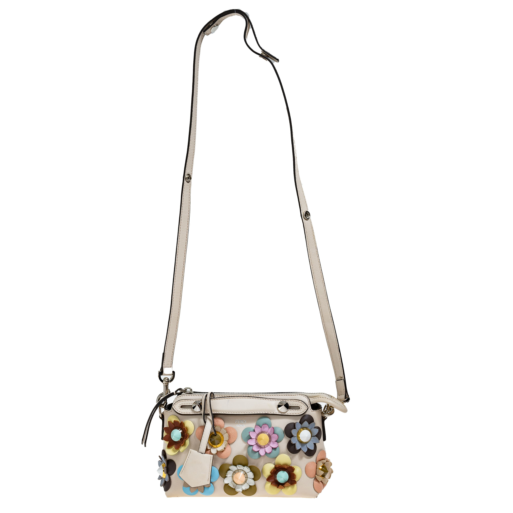 Bolsa Fendi By The Way Mini Flores Creme | Brechó de luxo