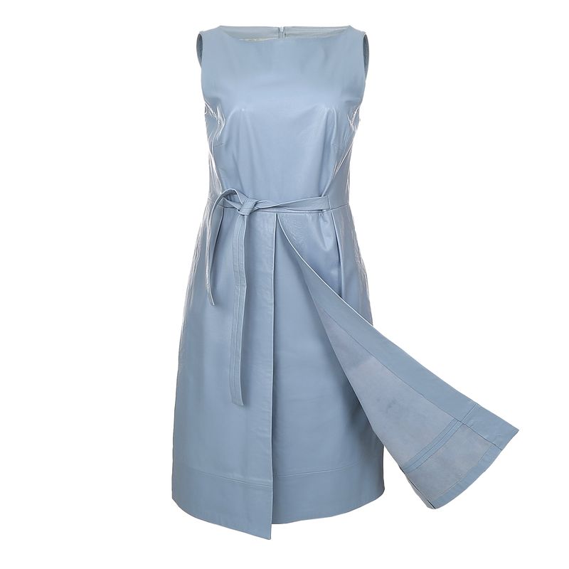 Vestido-Patricia-Viera-Couro-Azul