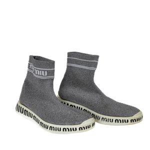 Tênis Miu Miu Lurex Prateado