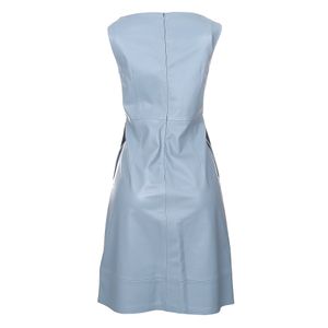 Vestido Patrícia Viera Couro Azul