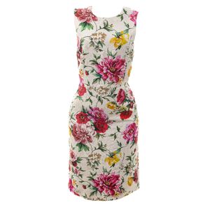 Vestido Dolce & Gabbana Jacquard Branco Florido