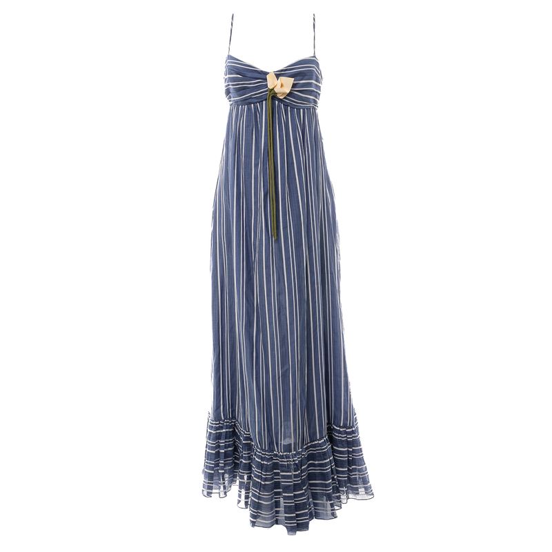 Vestido-Cris-Barros-Longo-Listrado-Azul