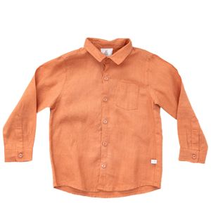 Camisa Paola Bimbi Infantil Linho Salmão