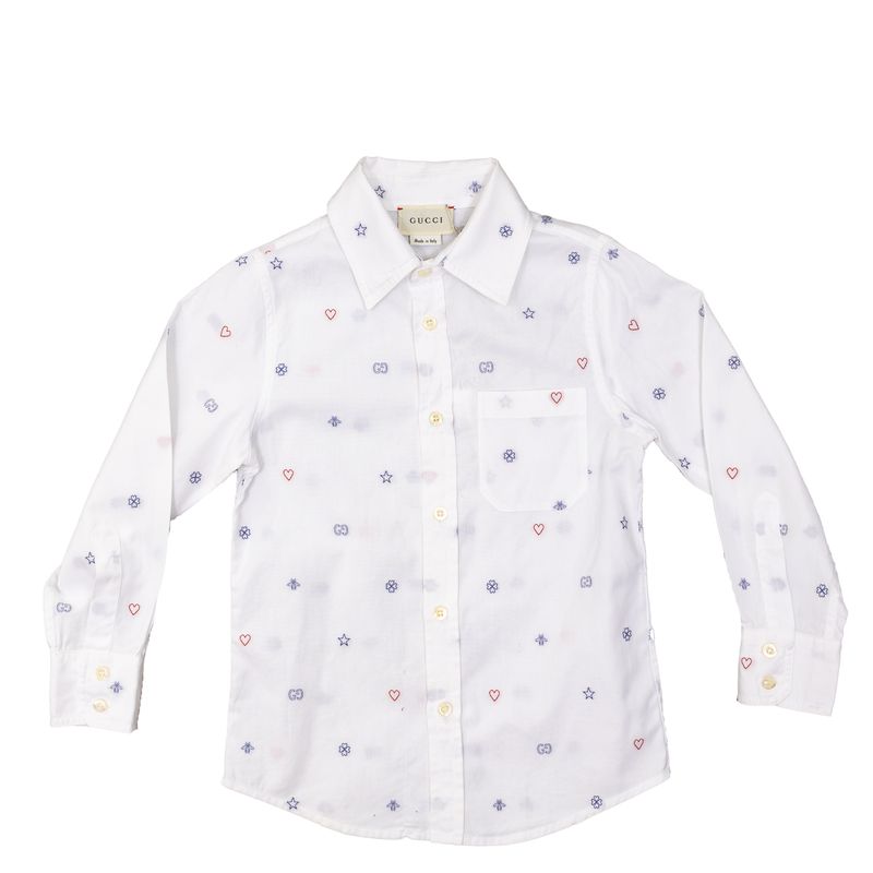 Camisa-Gucci-Infantil-Branca-Bordada