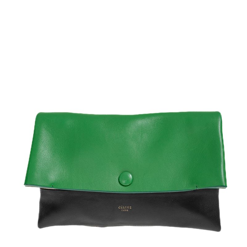 Bolsa-Celine-All-Soft-Pouch-Verde-e-Preta