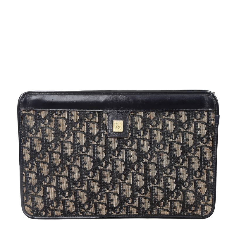 Clutch-Christian-Dior-Diorissimo-Couro-Preto
