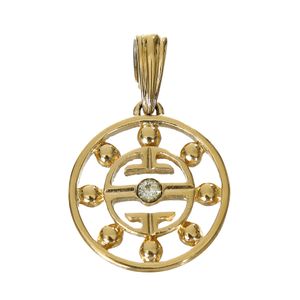 Pingente Givenchy Redondo Dourado e Cristal