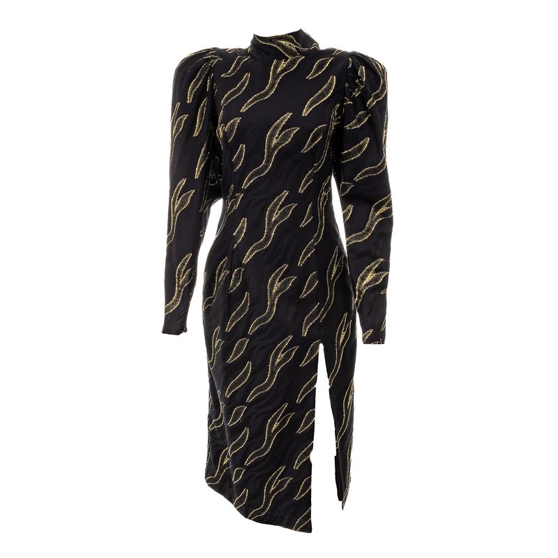 Vestido-Tufi-Duek-Manga-Bufante-Preto
