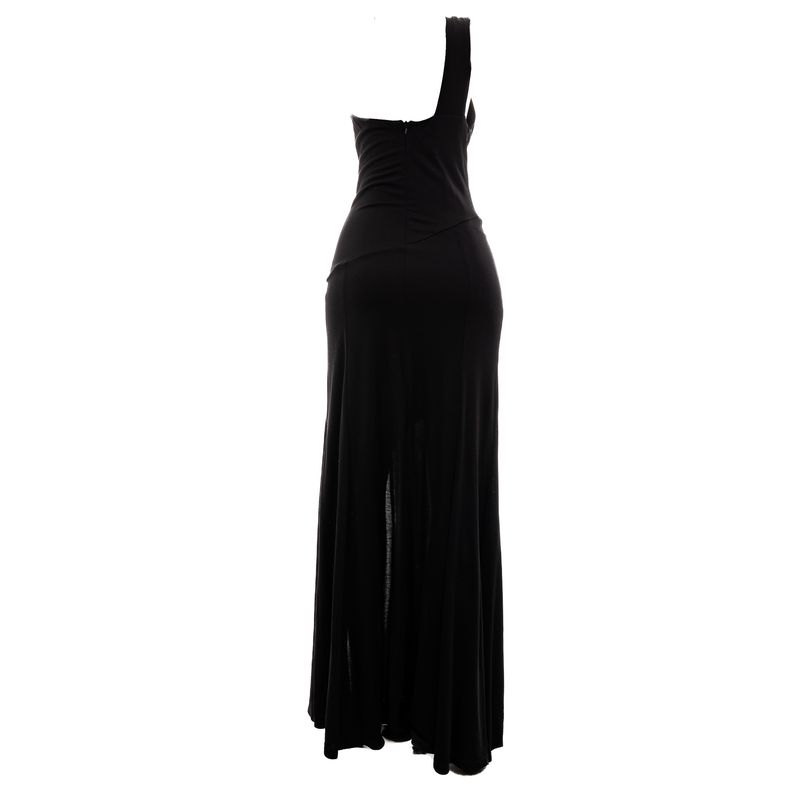 Vestido-Tufi-Duek-Longo-Passante-Preto