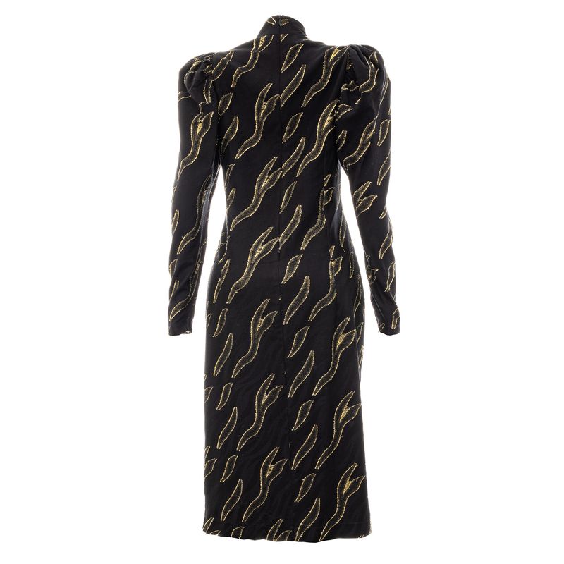 Vestido-Tufi-Duek-Manga-Bufante-Preto