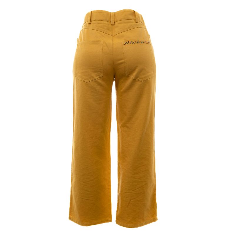 Calca-Cris-Barros-Jeans-Bordada-Mostarda