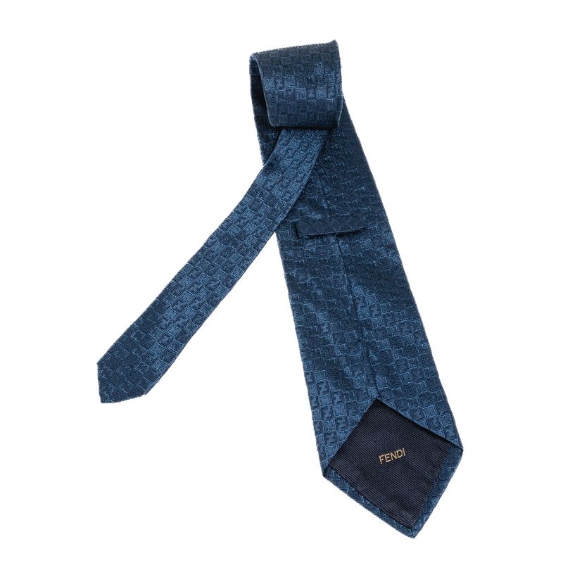 Gravata-Fendi-Monograma-Azul