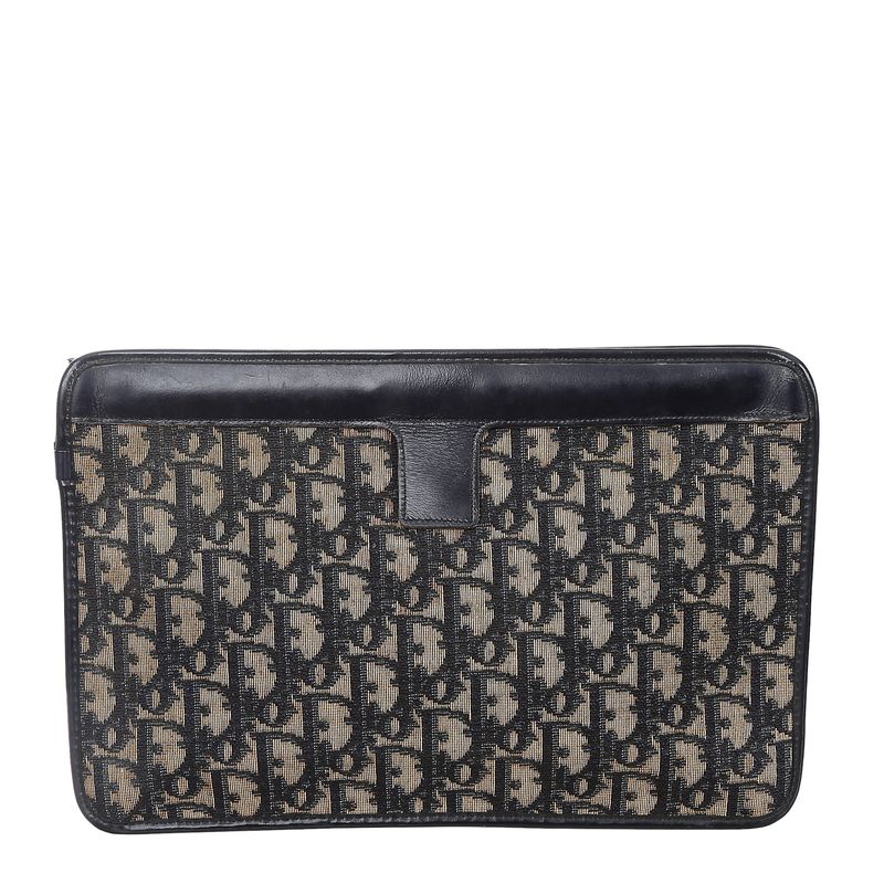 Clutch-Christian-Dior-Diorissimo-Couro-Preto