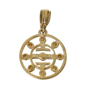 Pingente Givenchy Redondo Dourado e Cristal