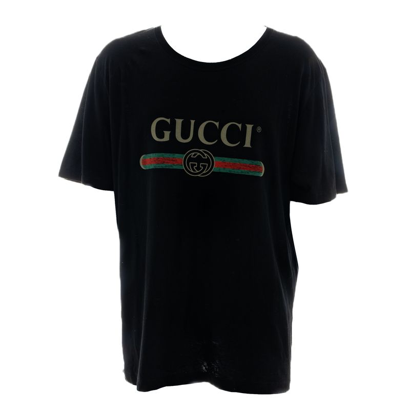 Camiseta-Gucci-Estampa-Logo-Preta