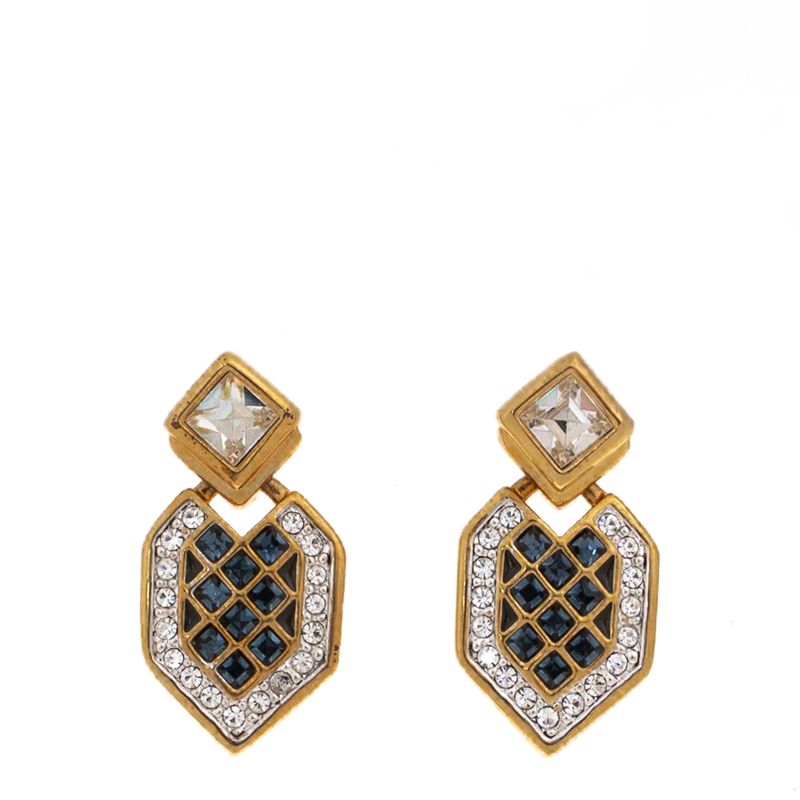 Brinco-Swarovski-Pendente-Cristais-Azuis-e-Transaparentes