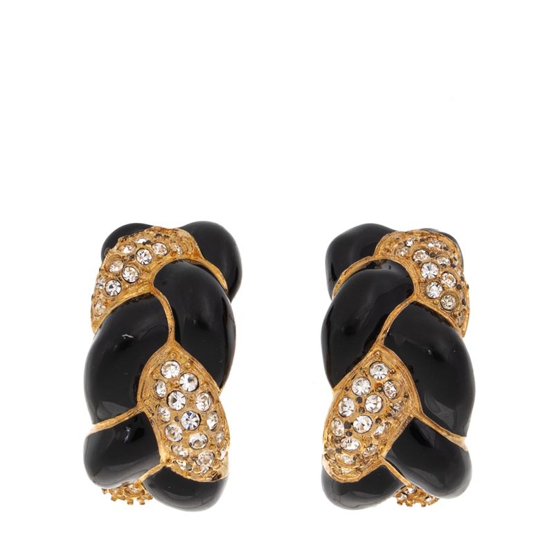 Brinco-Swarovski-Meia-Argola-Gomos-Pretos-e-Cristais