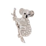 Broche-Swarovski-Coala-Prateado-com-Cristais