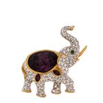 Broche-Swarovski-Elefante-Dourado-com-Cristais