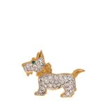 Broche-Swarovski-Cachorro-Dourado-com-Cristais