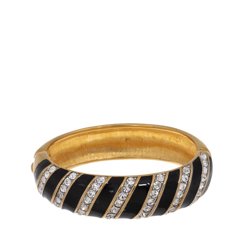 Bracelete-Swarovski-Dourado-e-Preto-com-Cristais