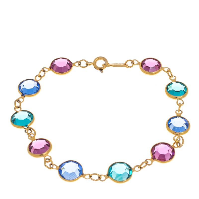 Pulseira-Swarovski-Dourada-Cristais-3-Cores