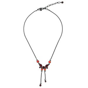 Colar Givenchy Borboleta Cristais Vermelhos
