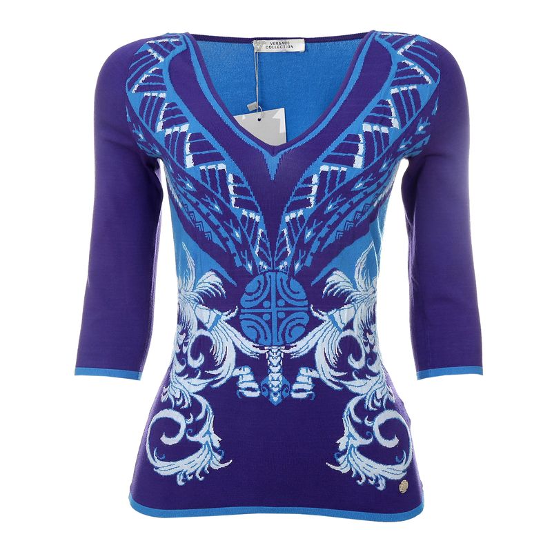 Blusa-Versace-Collection-Bicolor-Estampada