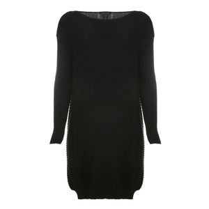 Vestido Cos Manga Longa Malha Preto