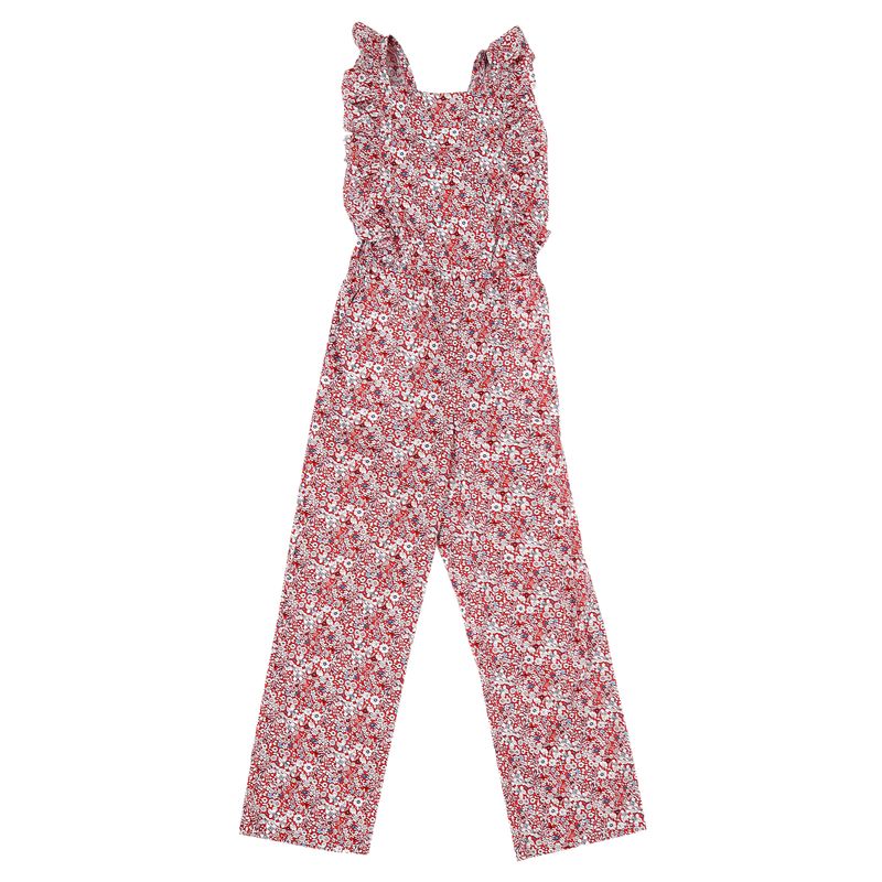 Macacao-Jacadi-Paris-Infantil-Floral-Vermelho