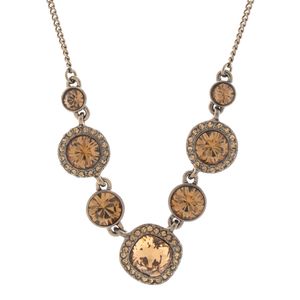 Colar Swarovski Broze Cristais Âmbar